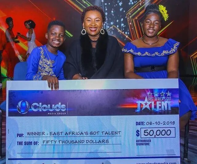 Brother and sister Esther and Ezekiel when they won East Africa's Got Talent 2019