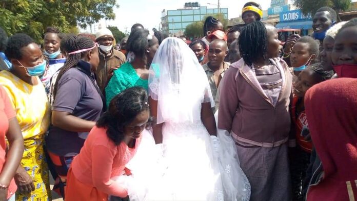 Elizabeth Nalem during her wedding with holy spirit